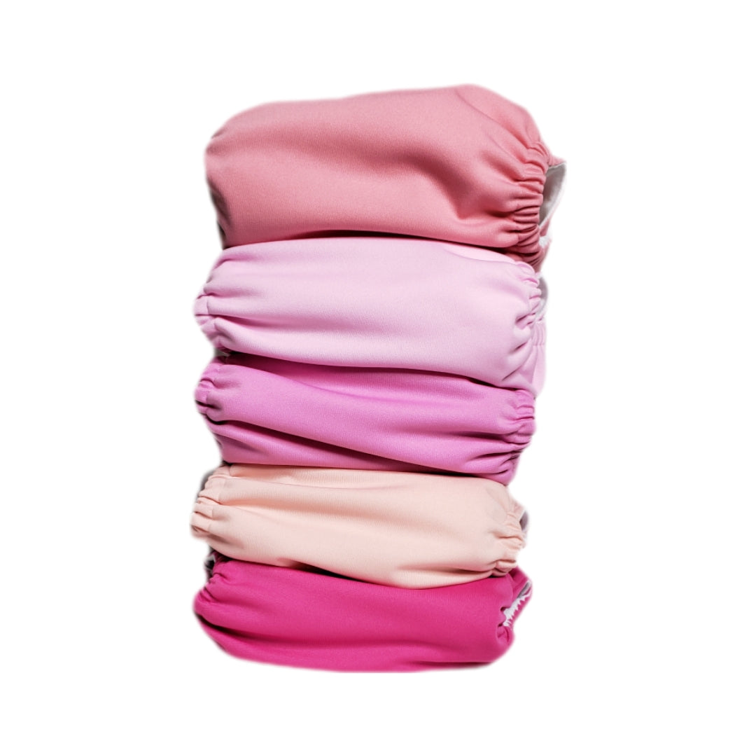 Janafébaby 5 Pack Baby Cloth Diapers Pink