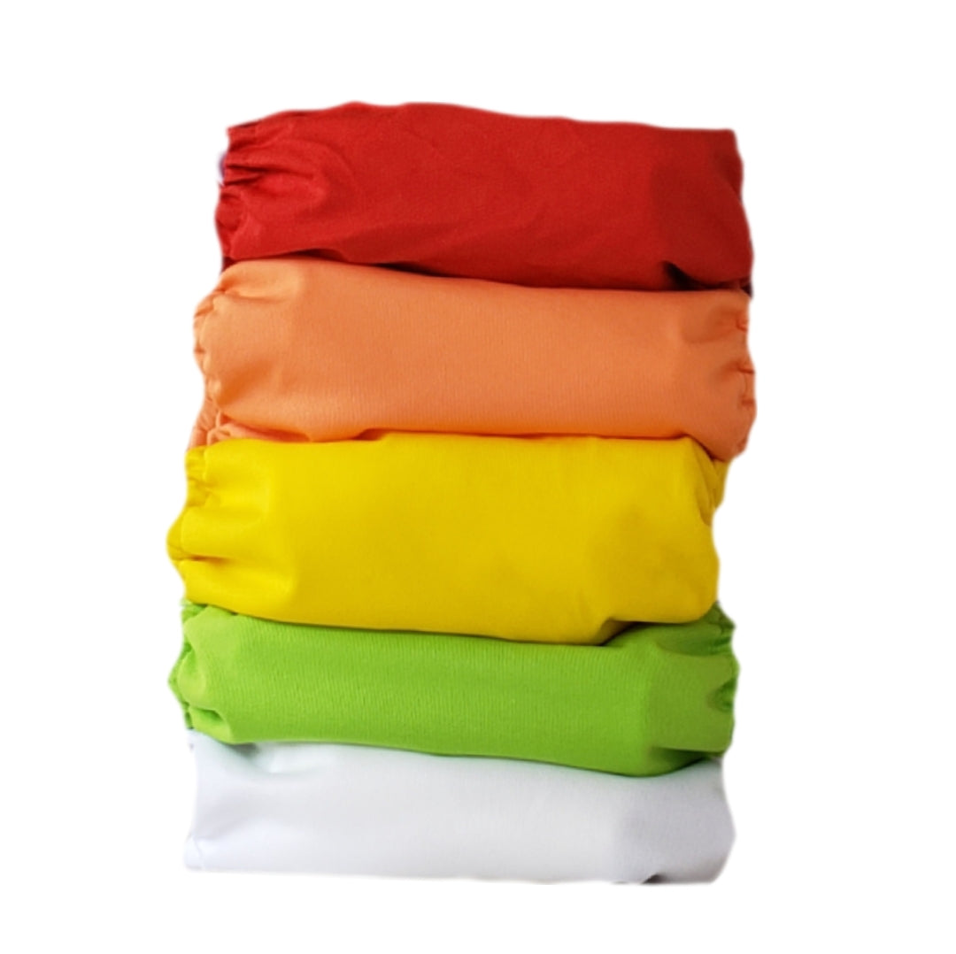 Janafébaby 5 Pack Baby Cloth Diapers Rainbow with Red Bag