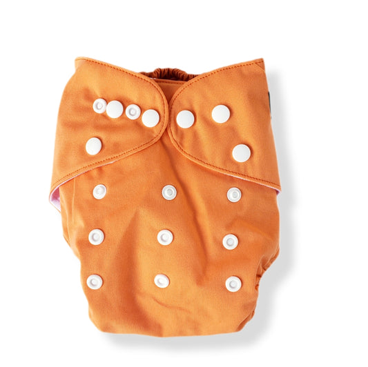 Janafebaby Single Oranje Stoffen Luier met Bamboe Inzetstuk