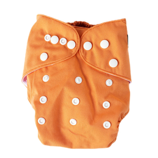 Janafebaby Single Orange Cloth Diaper with Bamboo Insert