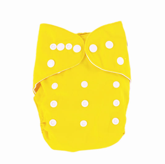 Janafebaby Single Yellow Cloth Diaper with Four Layer Bamboo Insert